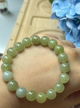 【纯天然】原创黄口料手串和田玉手串黄口带蓝皮和田玉手串女士