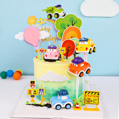 卡通玩具飞机汽车儿童蛋糕装饰