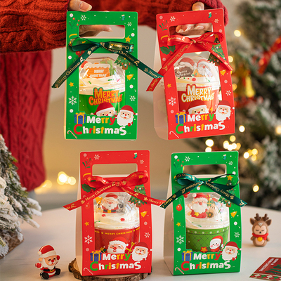 圣诞节波波杯蛋糕装饰手提包装盒