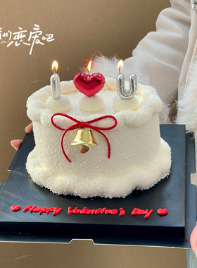 214情人节i love u告白蜡烛蛋糕装饰摆件情侣纪念日爱心蜡烛装扮