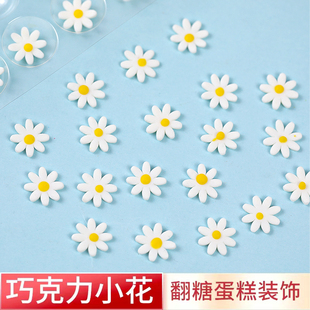 代可可脂巧克力翻糖小花蛋糕装饰摆件西点装饰立体巧克力装饰糖花