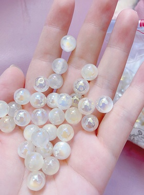 海蒂珠饰卡10mm亮点猫眼系列直孔圆珠手工DIY配饰配件散珠