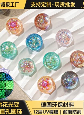 海蒂光变+夜光鲁冰花系列16MM直孔圆珠手工DIY串珠散珠
