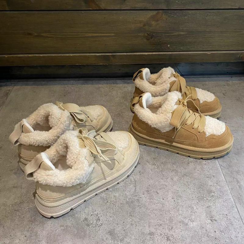 欧洲站外穿毛毛鞋女厚底板鞋