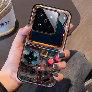 怀旧游戏机gameboy小米14Ultra 14 13 12 11 小米CIVI4 3 2 MIX4 3 2全包镜头保护时尚动漫钢化玻璃手机壳