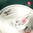 米饭碗高颜值盘子轻奢餐具家用碗筷勺 碗碟特别好看 顺祥陶瓷中式