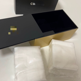 稀有好货！香黑金化妆棉收纳盒推拉式桌面亚克力化妆盒子专柜赠品