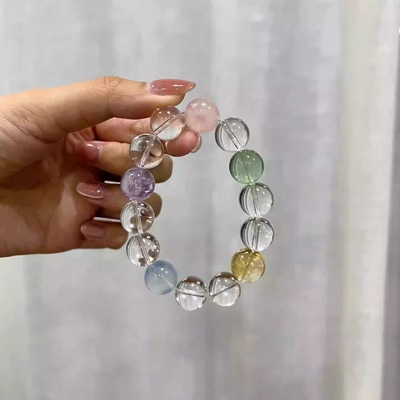 天然多宝水晶手串多巴胺串珠手链显白送女友告白礼物