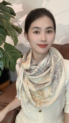 热带雨林大牌范高档真丝绵羊毛135*135大正方形围巾丝巾