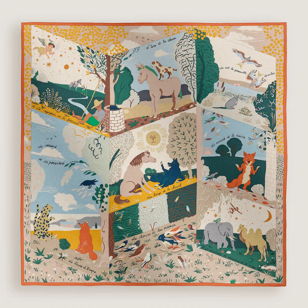 【伊索寓言绘本】140大方巾丝毛丝巾女桑蚕丝羊绒披肩围巾