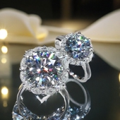 钻石之乡河南钻石商丘女王 轻奢女戒 大钻鸽子蛋5克拉石碳钻日式