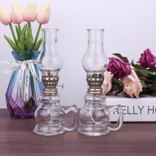 潮汕传统玻璃火油灯 揭阳煤油灯仿古敬神灯 照明灯入伙进宅酥油灯