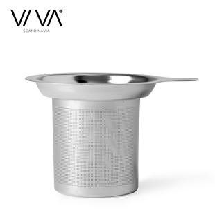 不带杯盖 丹麦VIVA极简系列304不锈钢茶漏滤茶器泡茶器过滤器