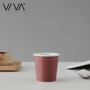 仿纸杯耐热陶瓷品茶杯咖啡杯马克杯 丹麦VIVA哑光釉面磨砂陶瓷杯