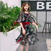 Chinese style modern daily element Retro summer Ladies Dress Ice and Fire>