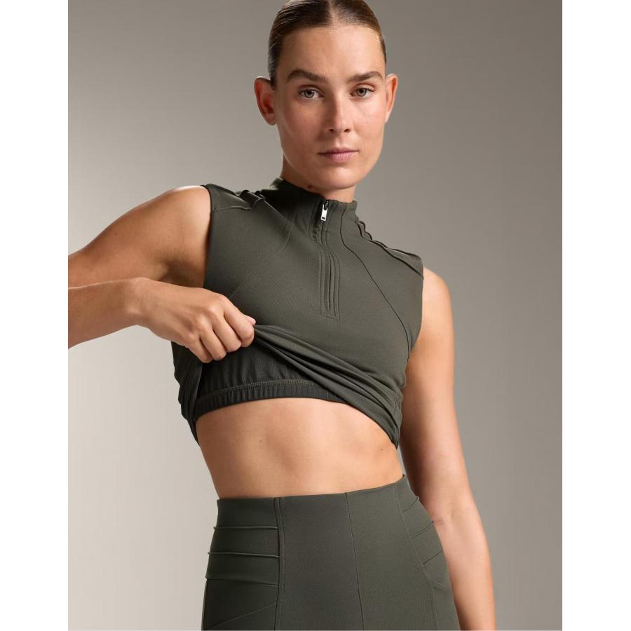 OYSHO女子蓝色皱褶运动背心英国正品代购2025年秋健身训练上衣