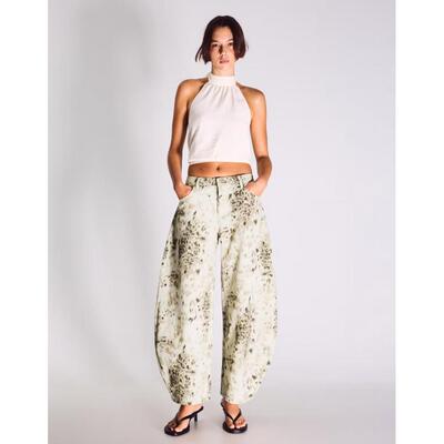 Bershka 女子印花低腰灯笼裤英国正品代购2026年春时尚宽松休闲裤