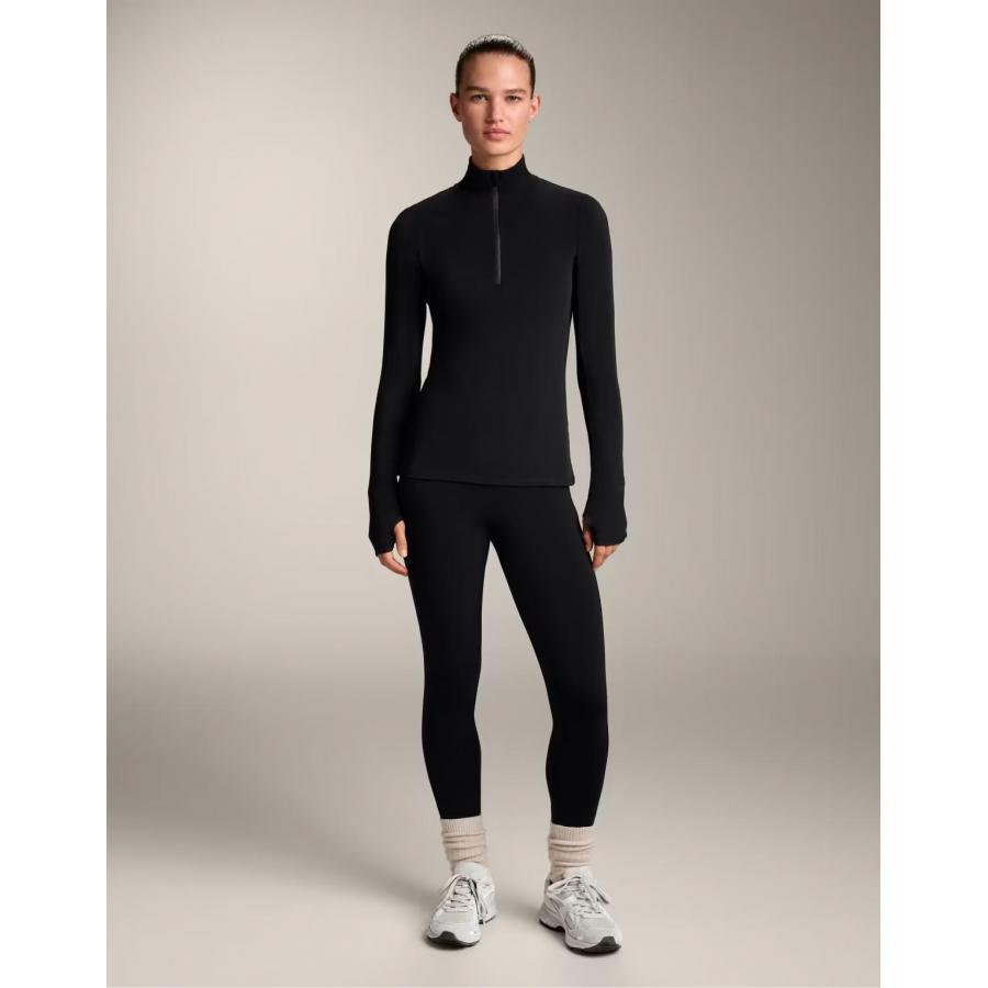 OYSHO 女子黑色拉链长袖上衣英国正品代购2025年秋运动休闲T恤