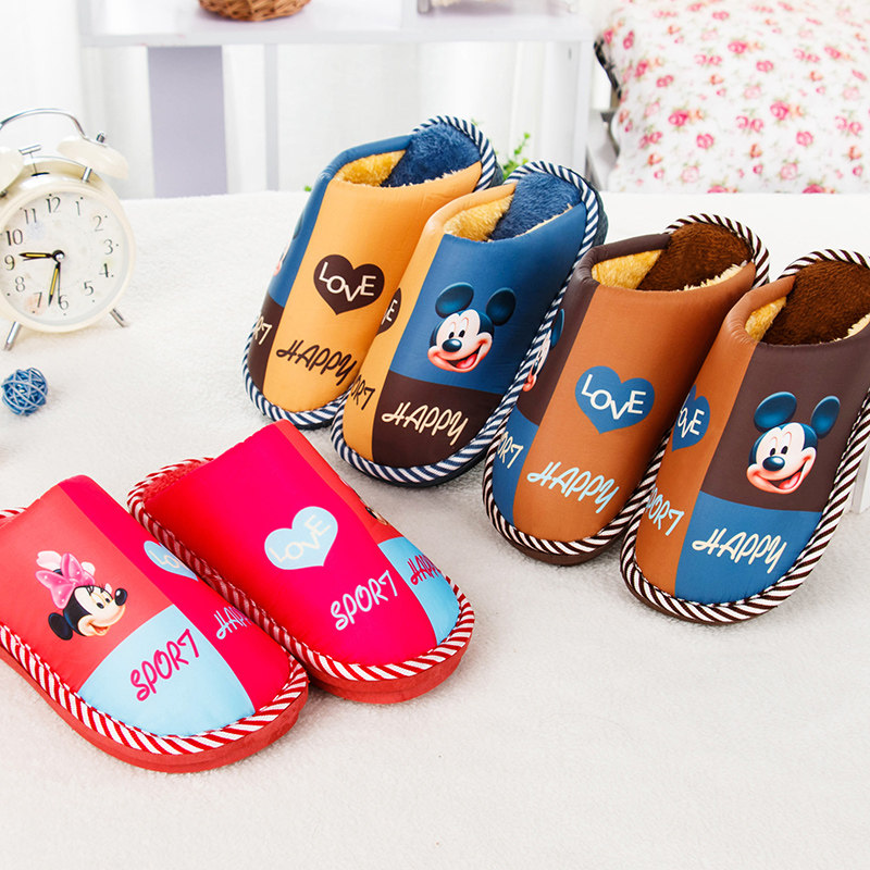 Pantoufles enfants en suède pour hiver - Ref 1033839 Image 4