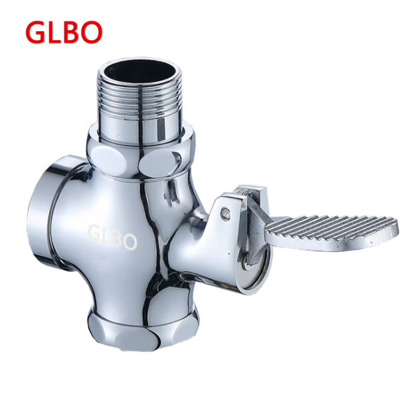 ￼￼GLBO脚踏阀冲洗阀厕所大便池蹲便器开关脚踩式自闭冲水阀门