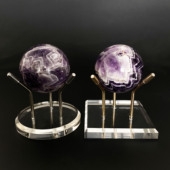 金属亚克力水晶球底座展示架晶体矿物原石展示架矿标标本奇石展示