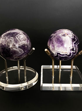 金属亚克力水晶球底座展示架晶体矿物原石展示架矿标标本奇石展示