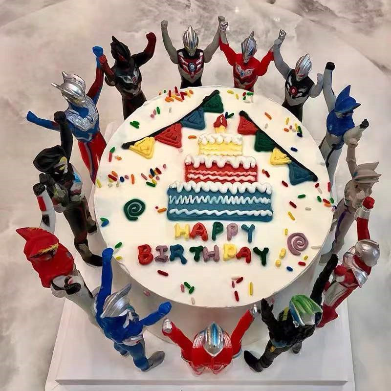 成都宝宝周岁奥特曼迪迦怪兽儿童蛋糕男孩生日蛋糕动物奶油同城