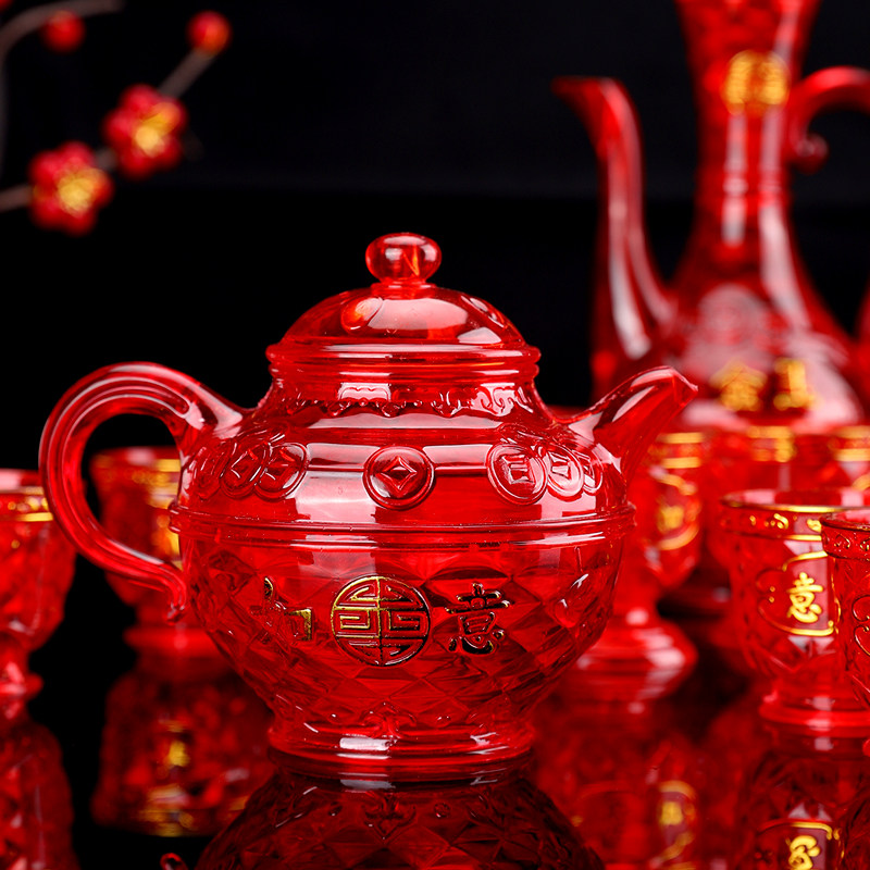 拜拜茶壶茶杯碗筷酒壶酒杯套装塑料拜神敬神家用佛堂佛前供佛供奉