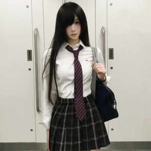 jk制服百搭款 校供感白色收腰长袖 上衣 小澈衬衫 本治高等原创