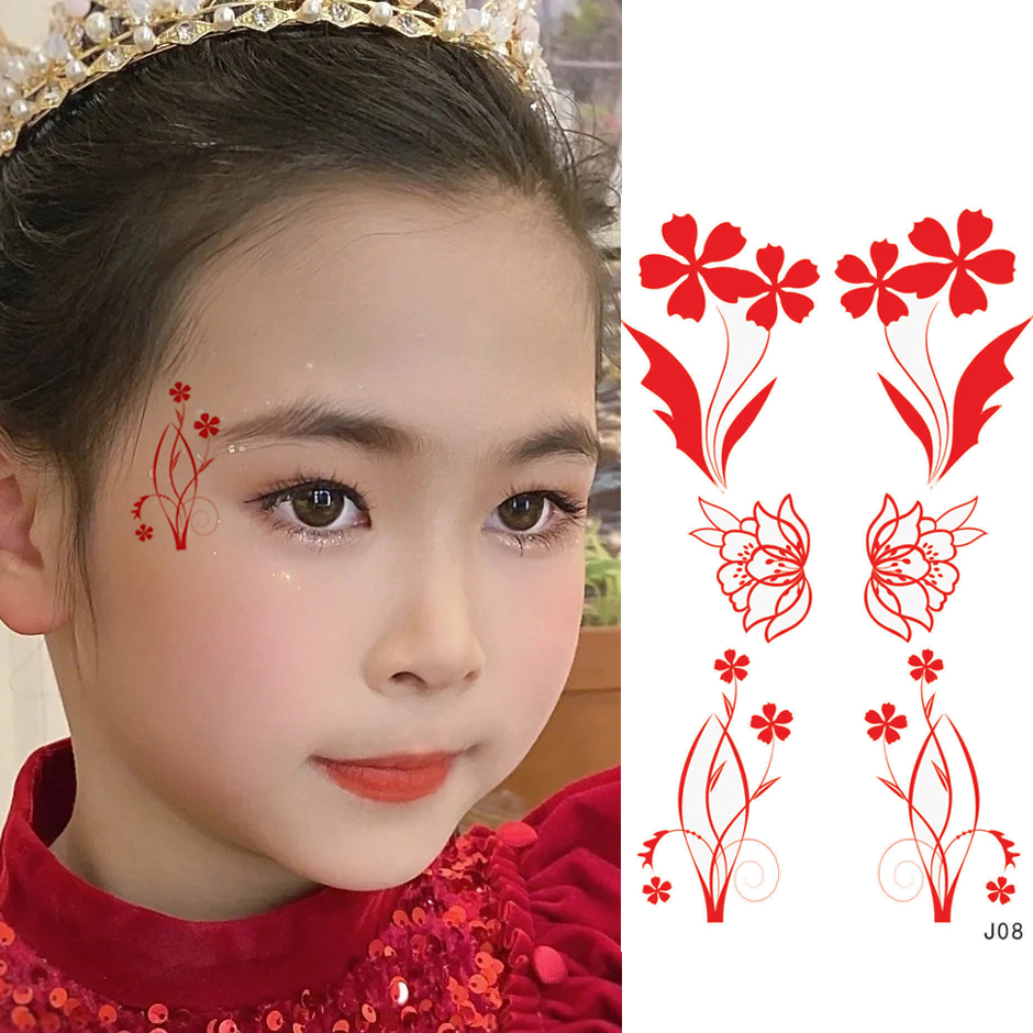 儿童节贴纸古风古装儿童眼角贴舞台妆花朵脸部装饰化妆工具演出
