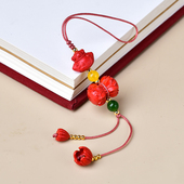 本命年朱砂手机挂绳高含量红色包挂男女情侣创业礼物高档钥匙挂坠