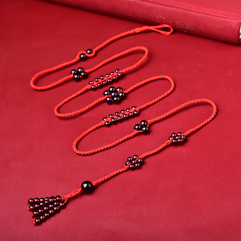 天然原石石榴石本命年红绳腰链带女士性感宝石情人节新年女友礼物