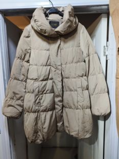 外贸原单女士羽绒服棉服外套半大款出口韩国卡其色断码清仓