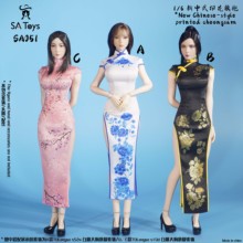 现货 SA Toys SA051ABC 1/6 新中式印花旗袍 女兵人 TBL包胶素体