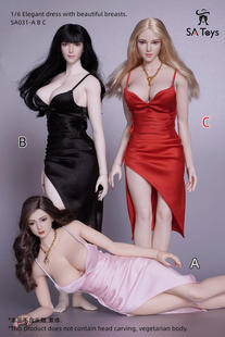 SA031 Toys 6女兵人衣服 可配包胶素体 现货 桃心细带晚礼服