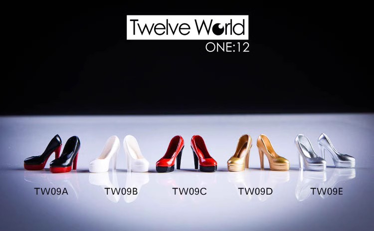 现货 TWTOYS 1/12 女兵人偶 高跟鞋 TW09 服饰散件适合包胶女素体