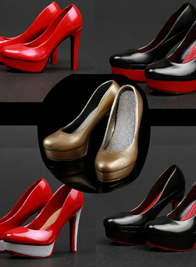 现货 1比6 可动兵人偶增高高跟鞋 合适Phicen全包胶钢骨女素体