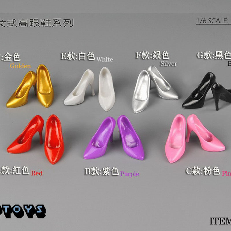 ZYTOYS女式高跟鞋可配包胶女兵人