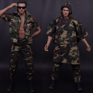 现货 1比6 兵人偶服装模型 沙漠黄 裤子 短袖衣服 雨衣 披风 散件