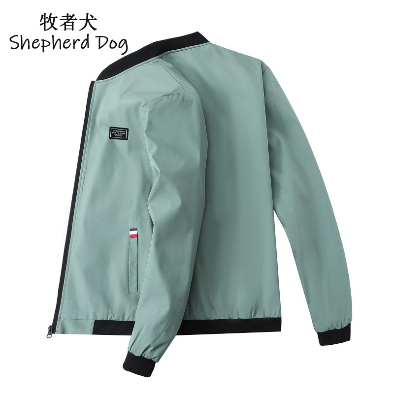 春秋新款男士休闲夹克韩版修身青少年棒球服立领简约外套男装上衣