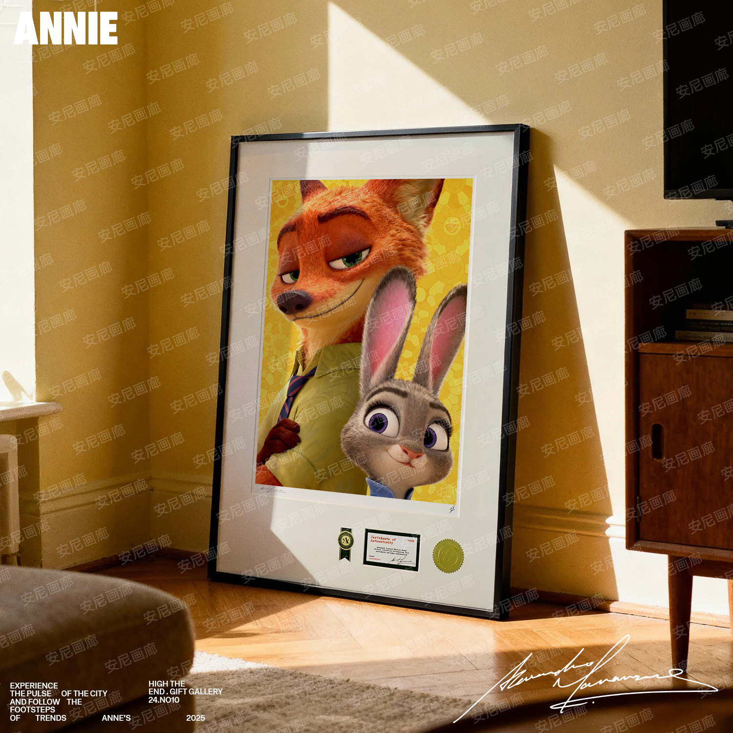 百搭款【多巴胺系列】狐尼克安尼画廊疯狂动物城2朱迪CP2挂画