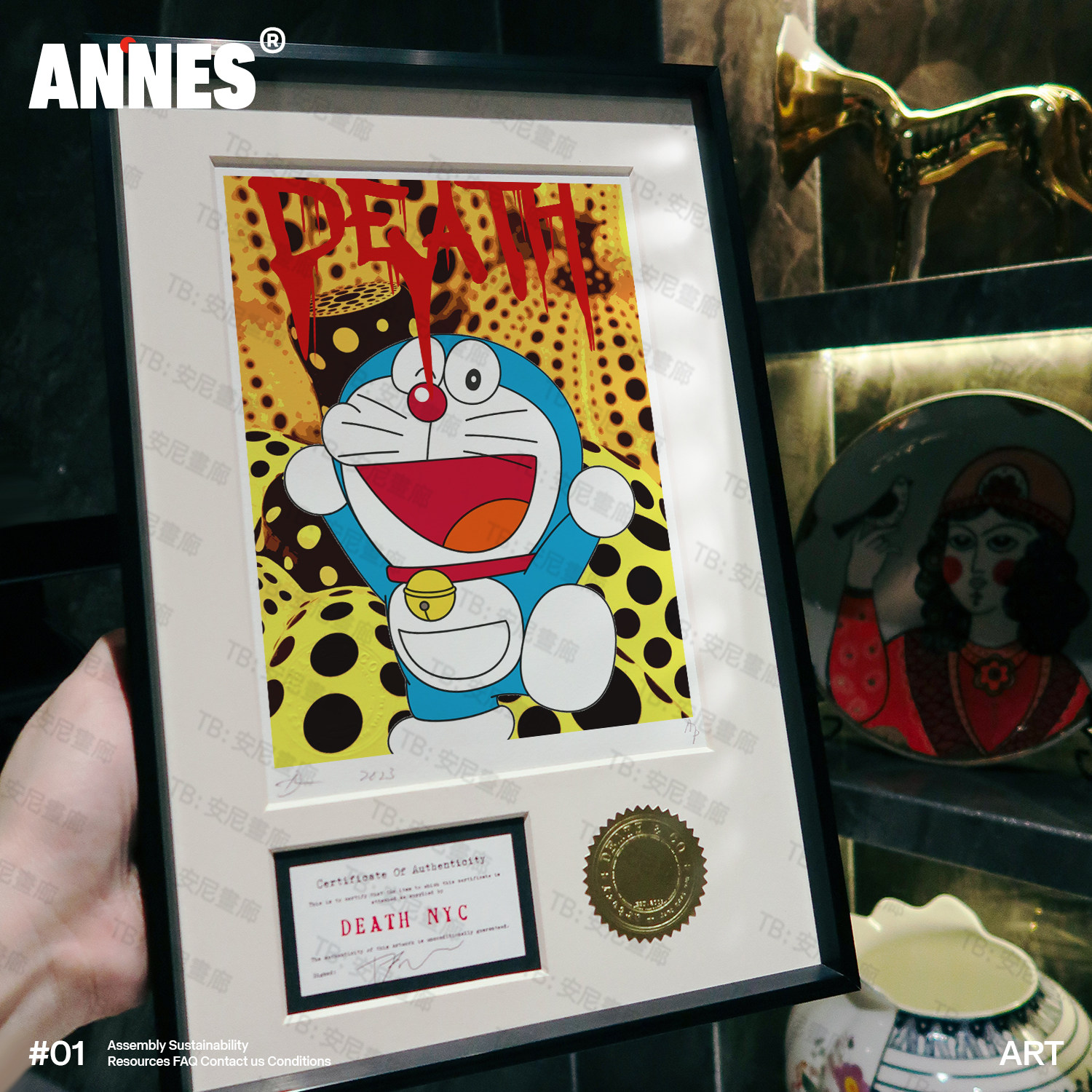 death nyc 村上隆南瓜机器猫现代潮流版画deathnyc哆啦a梦装饰画