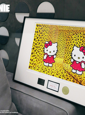 珍藏款波点Kitty村上隆版画草间弥生挂画卧室限量装饰画