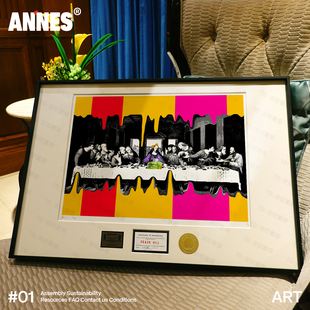 最后的晚餐黑白色彩卧室装饰画限量版画