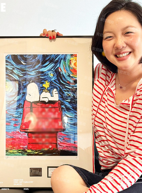 snoopy村上隆太阳花INS网红装饰画史努比安妮家潮流版画