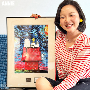 snoopy村上隆太阳花INS网红装饰画史努比安妮家潮流版画