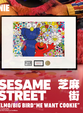 25新品安尼画廊kaws卧室装饰画村上隆版画芝麻街太阳花卧室挂画