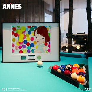 收藏奈良美智挂画彩色球艺术品摆件卧室装饰画