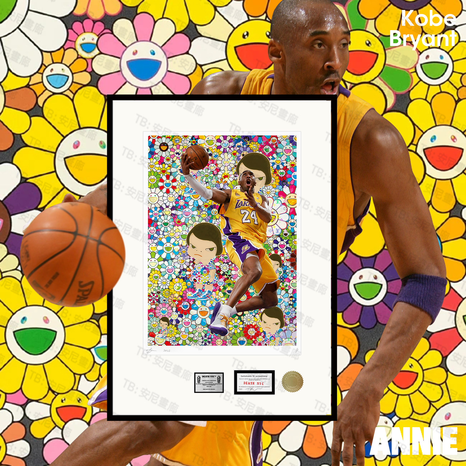 NBA科比版画Kobe永远的黑曼巴挂画卧室男孩子限量装饰画