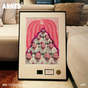 新款挂画岳敏君粉色南瓜草间弥生摆件装饰画